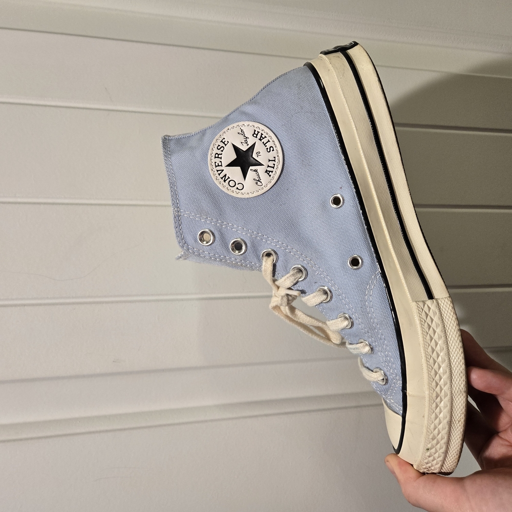 Spring Sale! Light Blue Cream High-Top Sneakers Converse 70s Pastel. - Picture 4 of 7